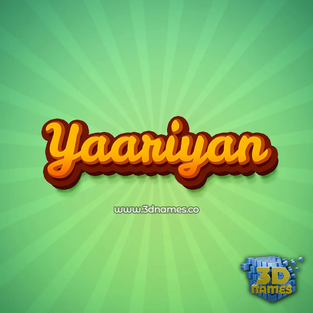 yaariyan in Green Rays style - 3D name wallpaper