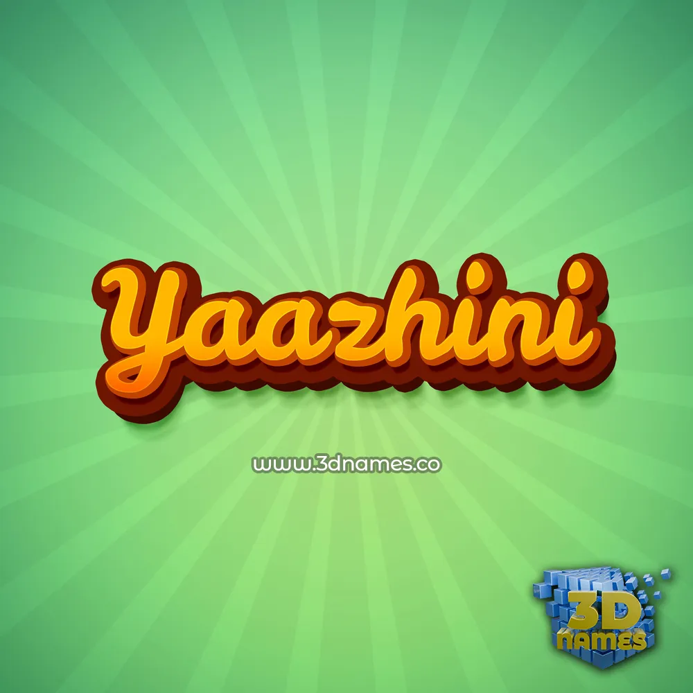yaazhini in Green Rays style - 3D name wallpaper