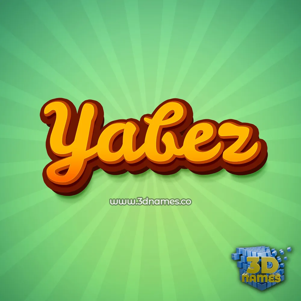 yabez in Green Rays style - 3D name wallpaper
