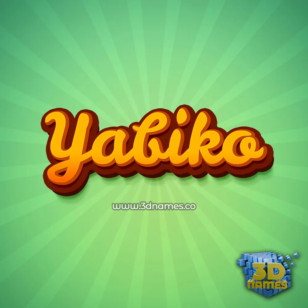 yabiko in Green Rays style - 3D name wallpaper