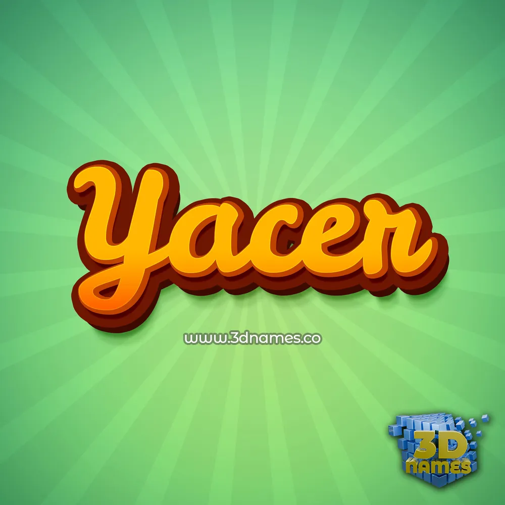 yacer in Green Rays style - 3D name wallpaper