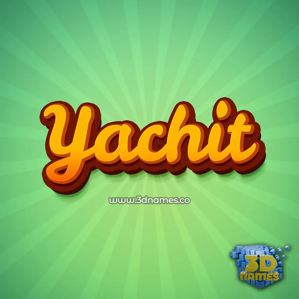 yachit in Green Rays style - 3D name wallpaper