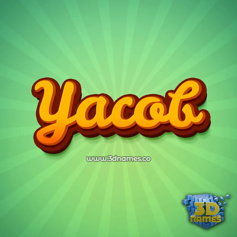 yacob in Green Rays style - 3D name wallpaper