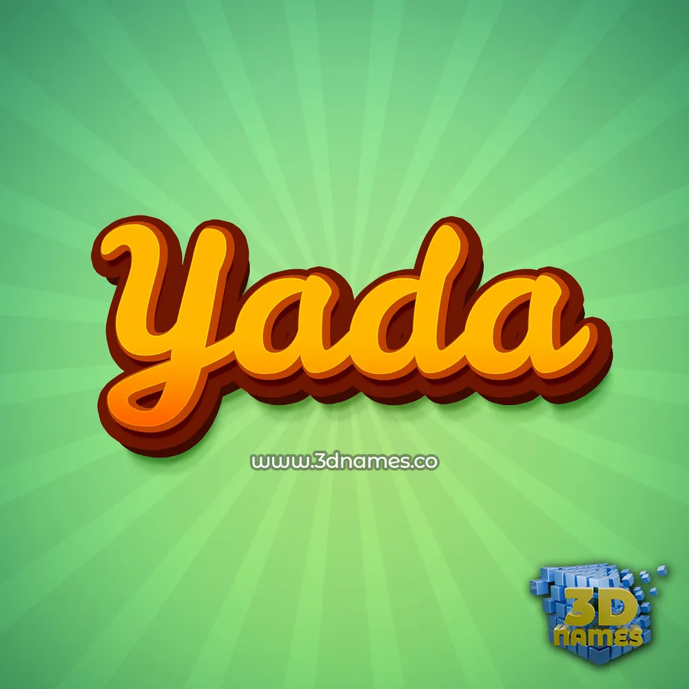 yada in Green Rays style - 3D name wallpaper