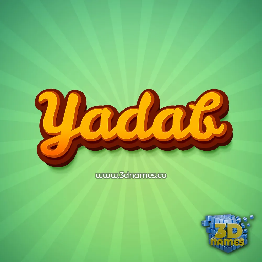 yadab in Green Rays style - 3D name wallpaper