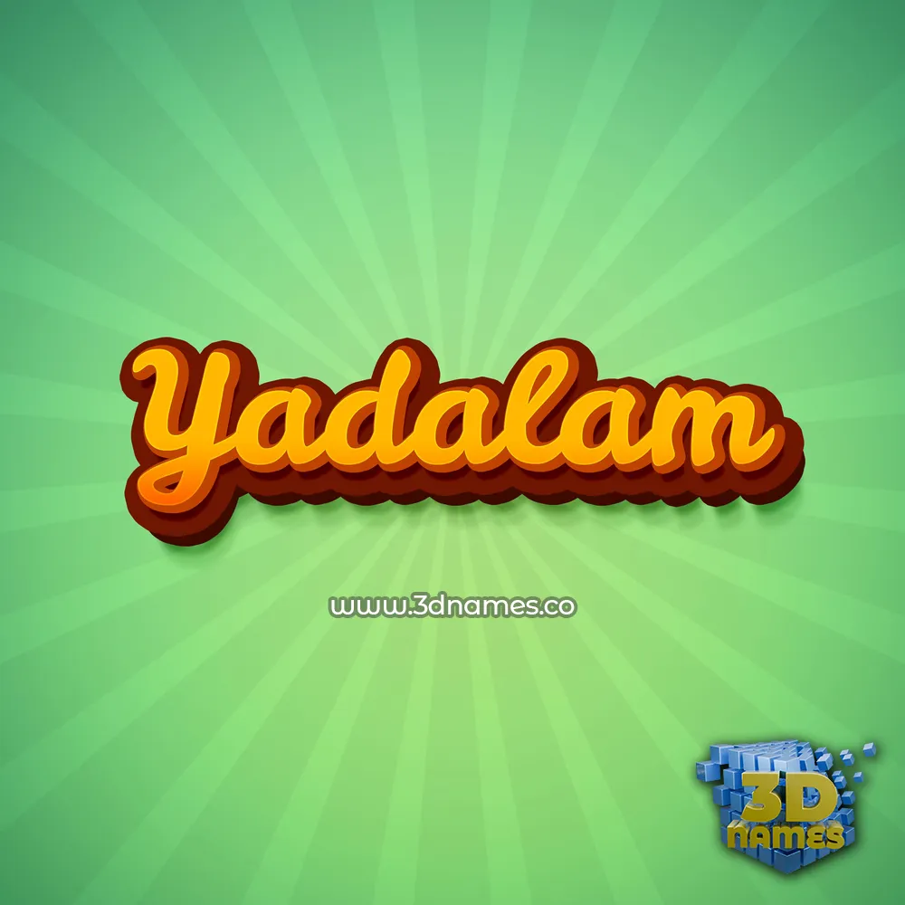 yadalam in Green Rays style - 3D name wallpaper