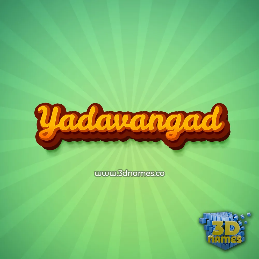 yadavangad in Green Rays style - 3D name wallpaper