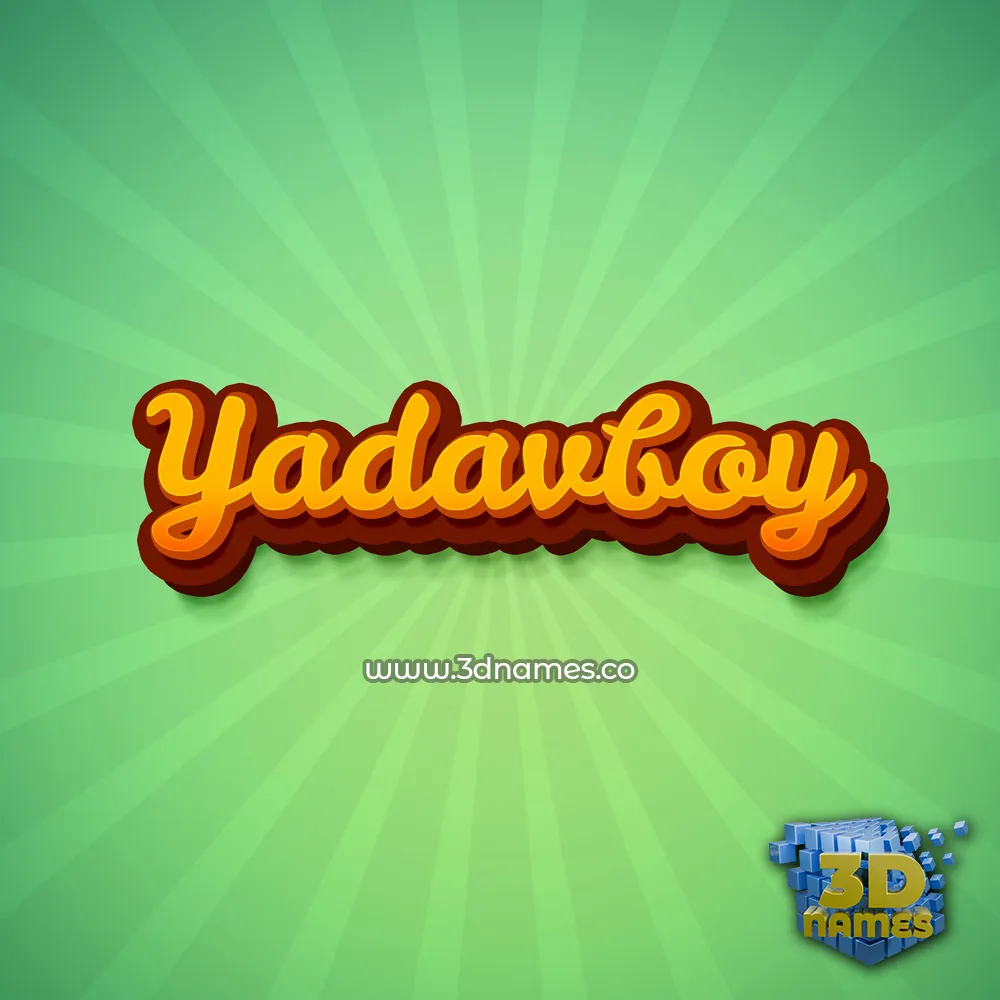 yadavboy in Green Rays style - 3D name wallpaper