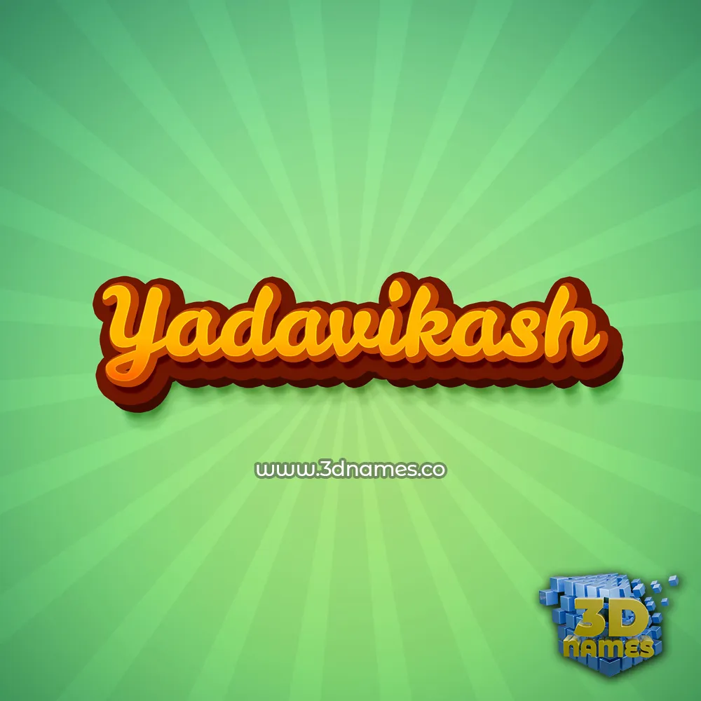 yadavikash in Green Rays style - 3D name wallpaper
