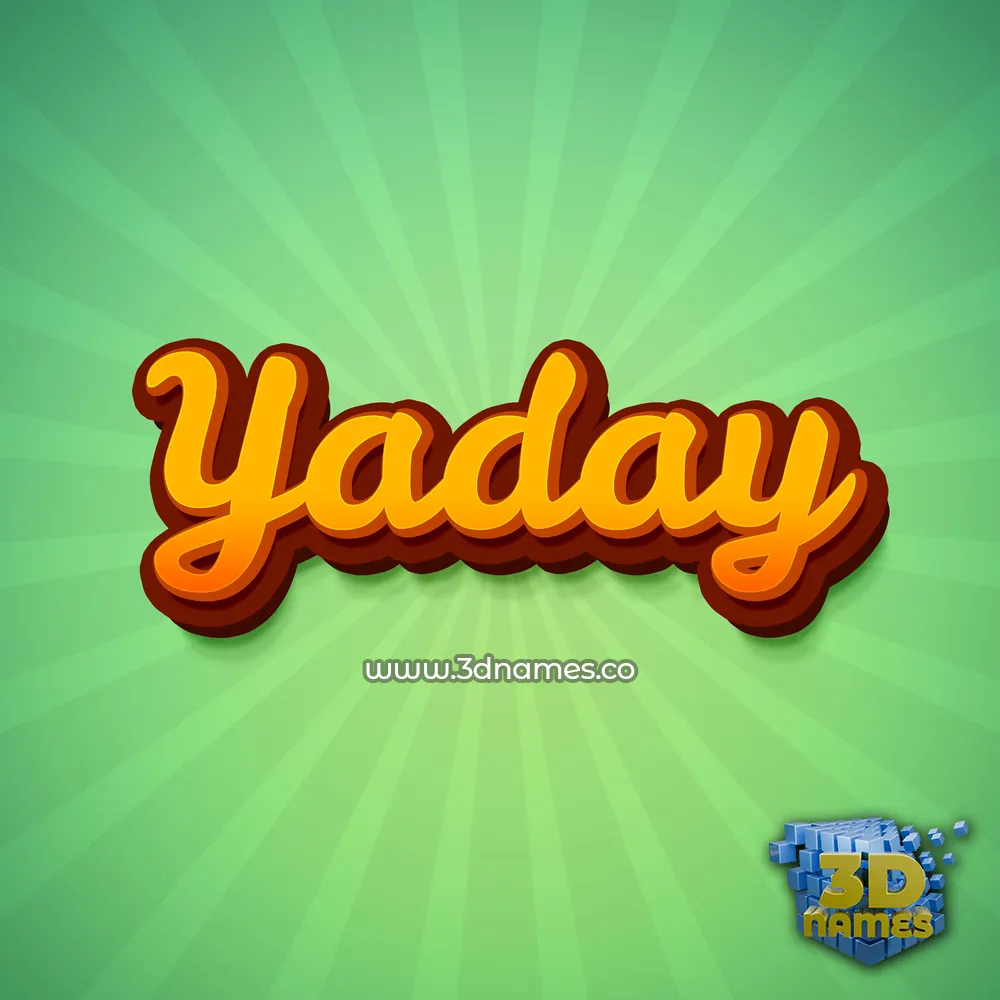 yaday in Green Rays style - 3D name wallpaper