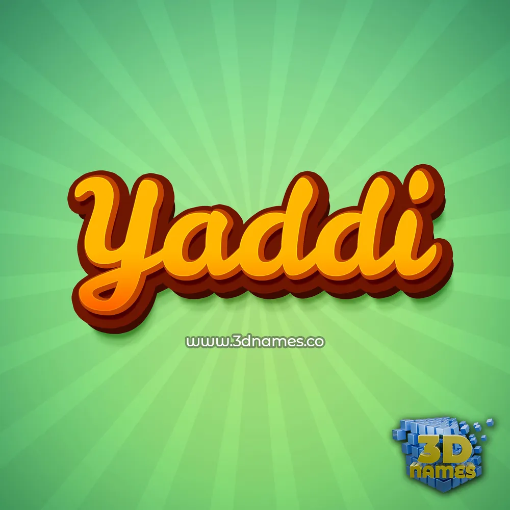 yaddi in Green Rays style - 3D name wallpaper