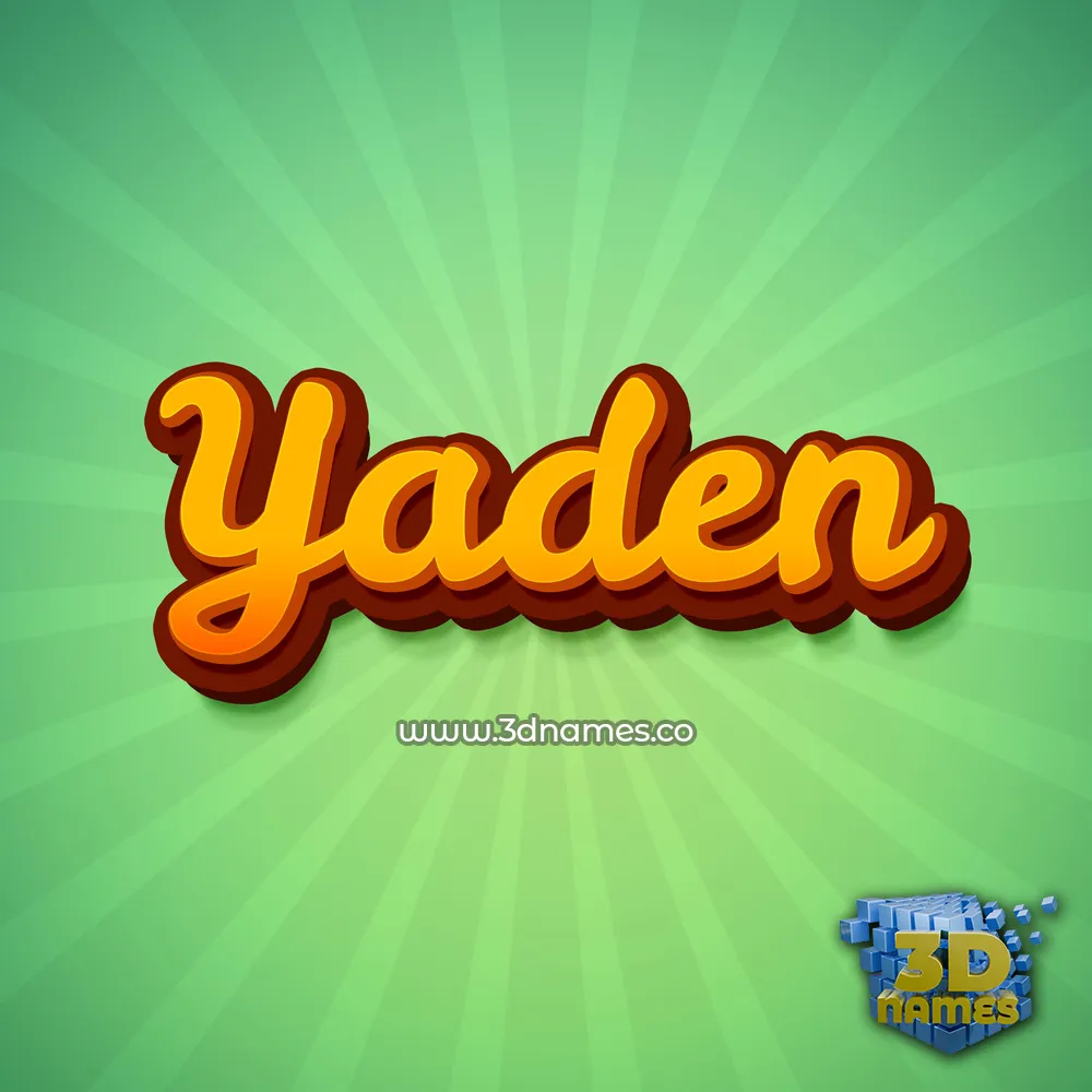 yaden in Green Rays style - 3D name wallpaper