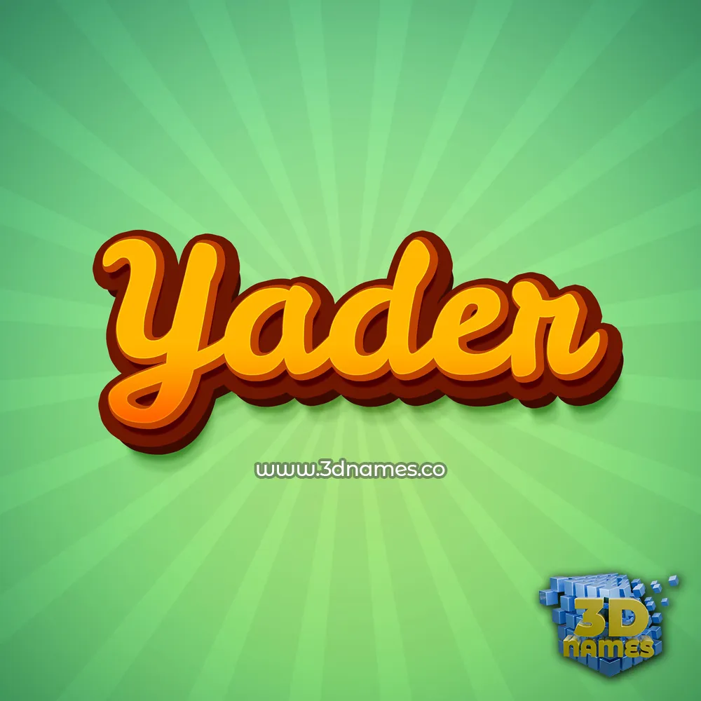 yader in Green Rays style - 3D name wallpaper