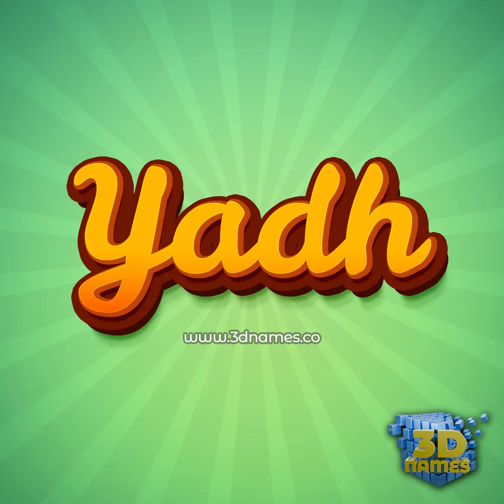 yadh in Green Rays style - 3D name wallpaper