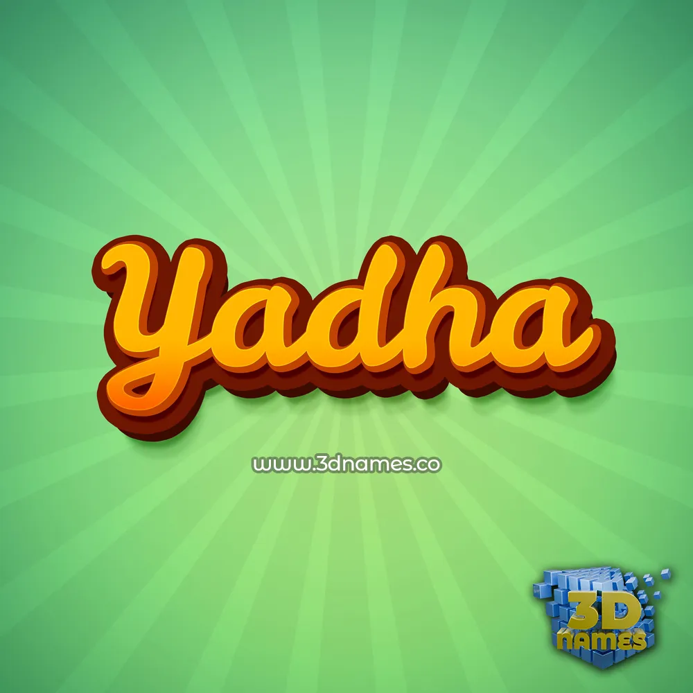 yadha in Green Rays style - 3D name wallpaper