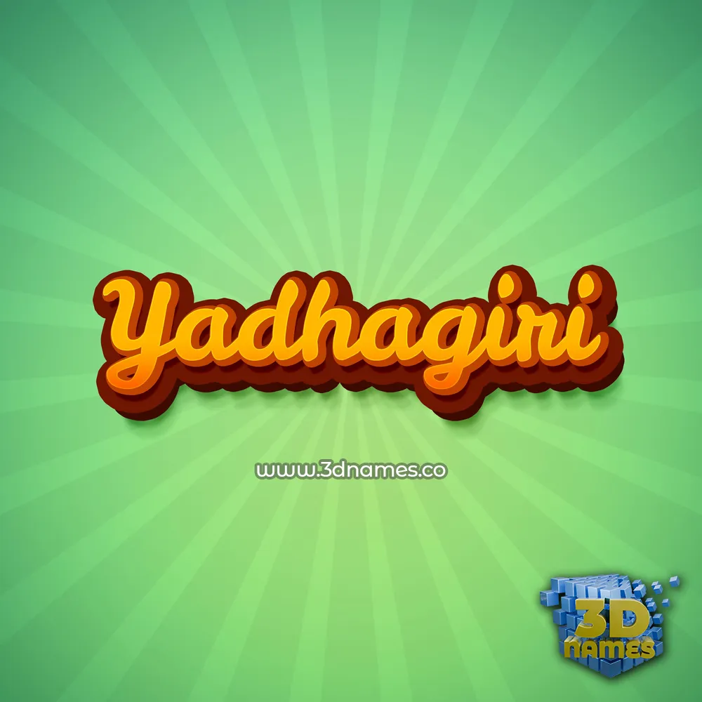 yadhagiri in Green Rays style - 3D name wallpaper