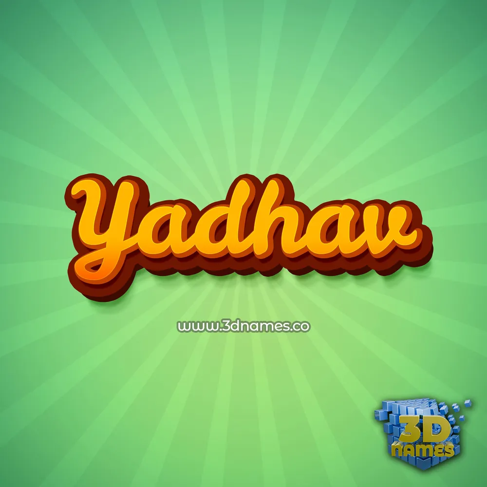 yadhav in Green Rays style - 3D name wallpaper