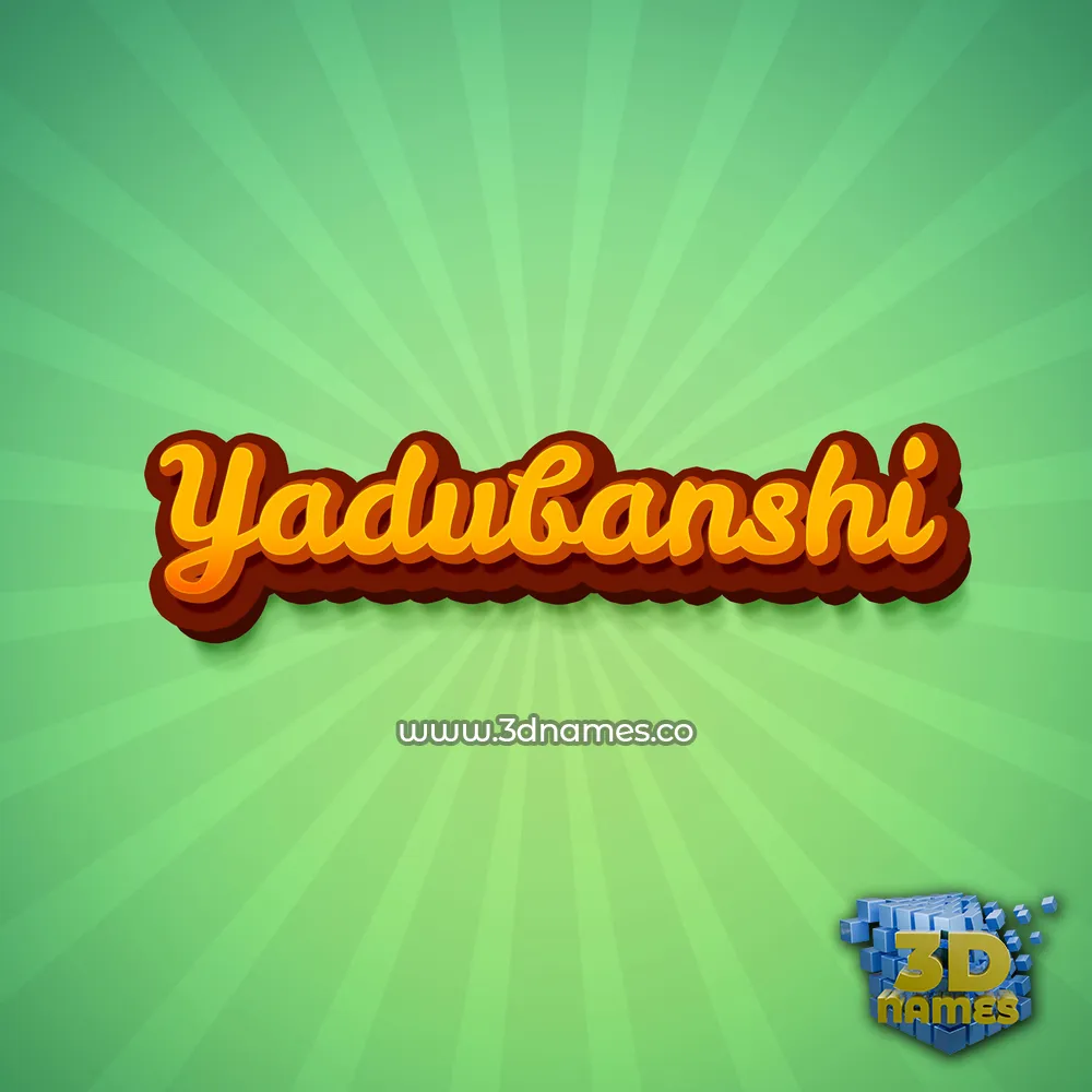 yadubanshi in Green Rays style - 3D name wallpaper