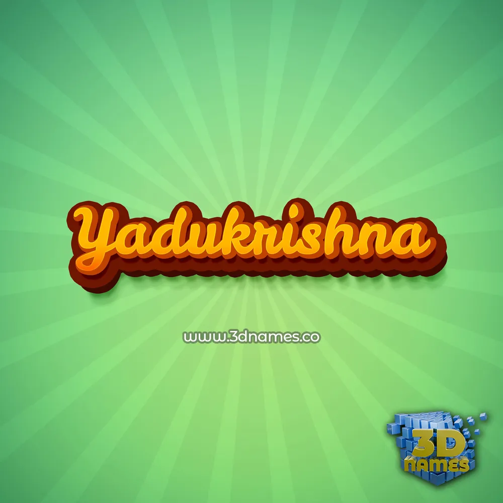 yadukrishna in Green Rays style - 3D name wallpaper