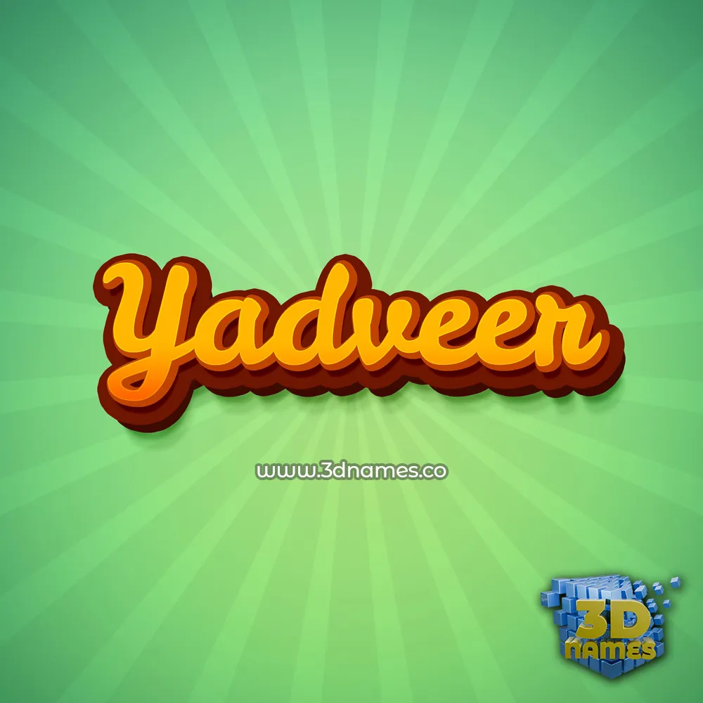 yadveer in Green Rays style - 3D name wallpaper