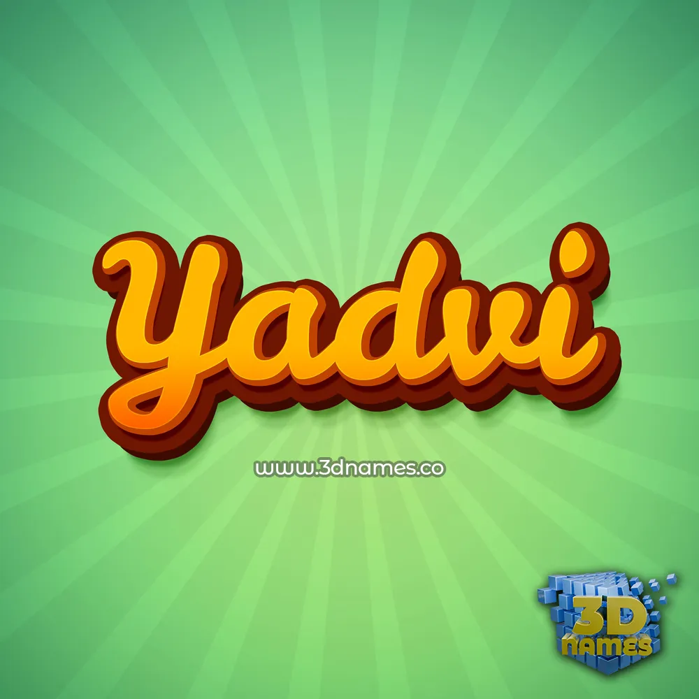 yadvi in Green Rays style - 3D name wallpaper