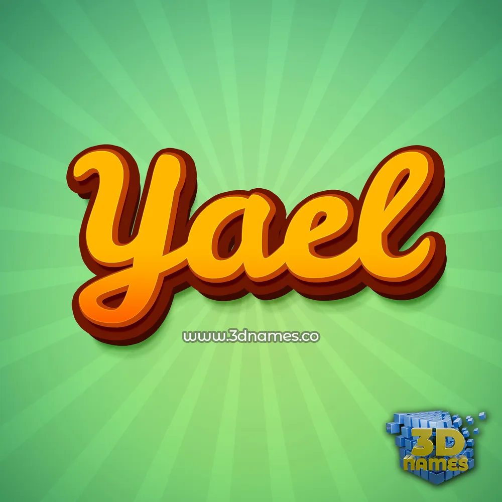 yael in Green Rays style - 3D name wallpaper