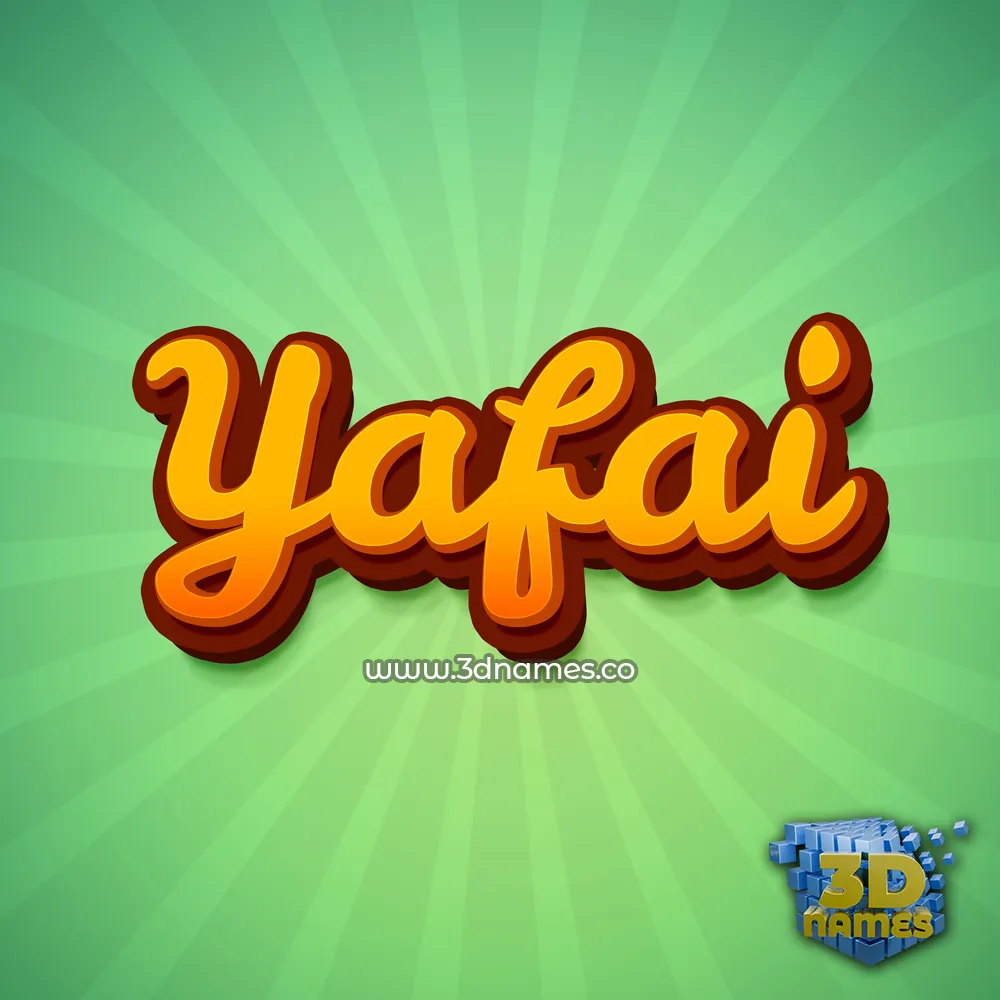 yafai in Green Rays style - 3D name wallpaper