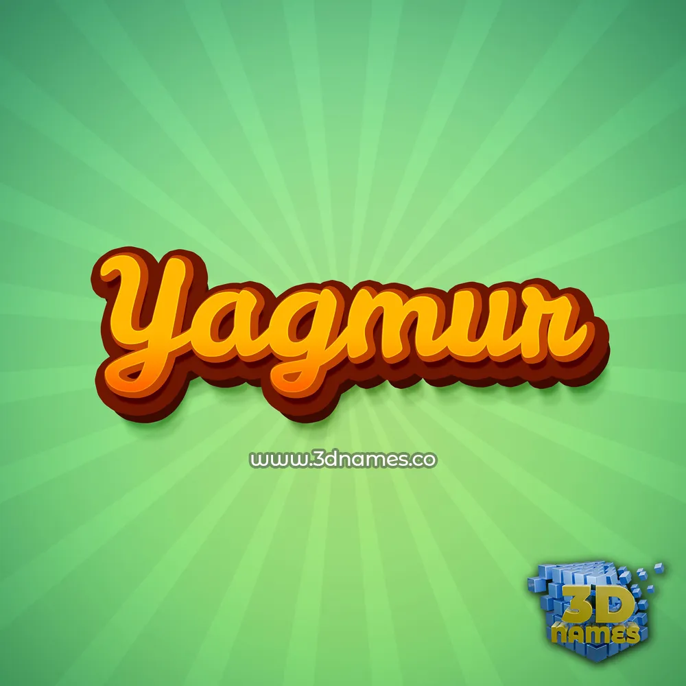 yagmur in Green Rays style - 3D name wallpaper