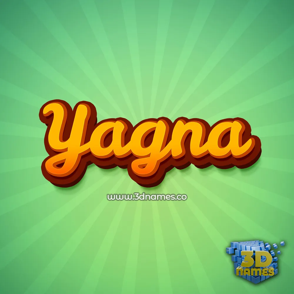 yagna in Green Rays style - 3D name wallpaper