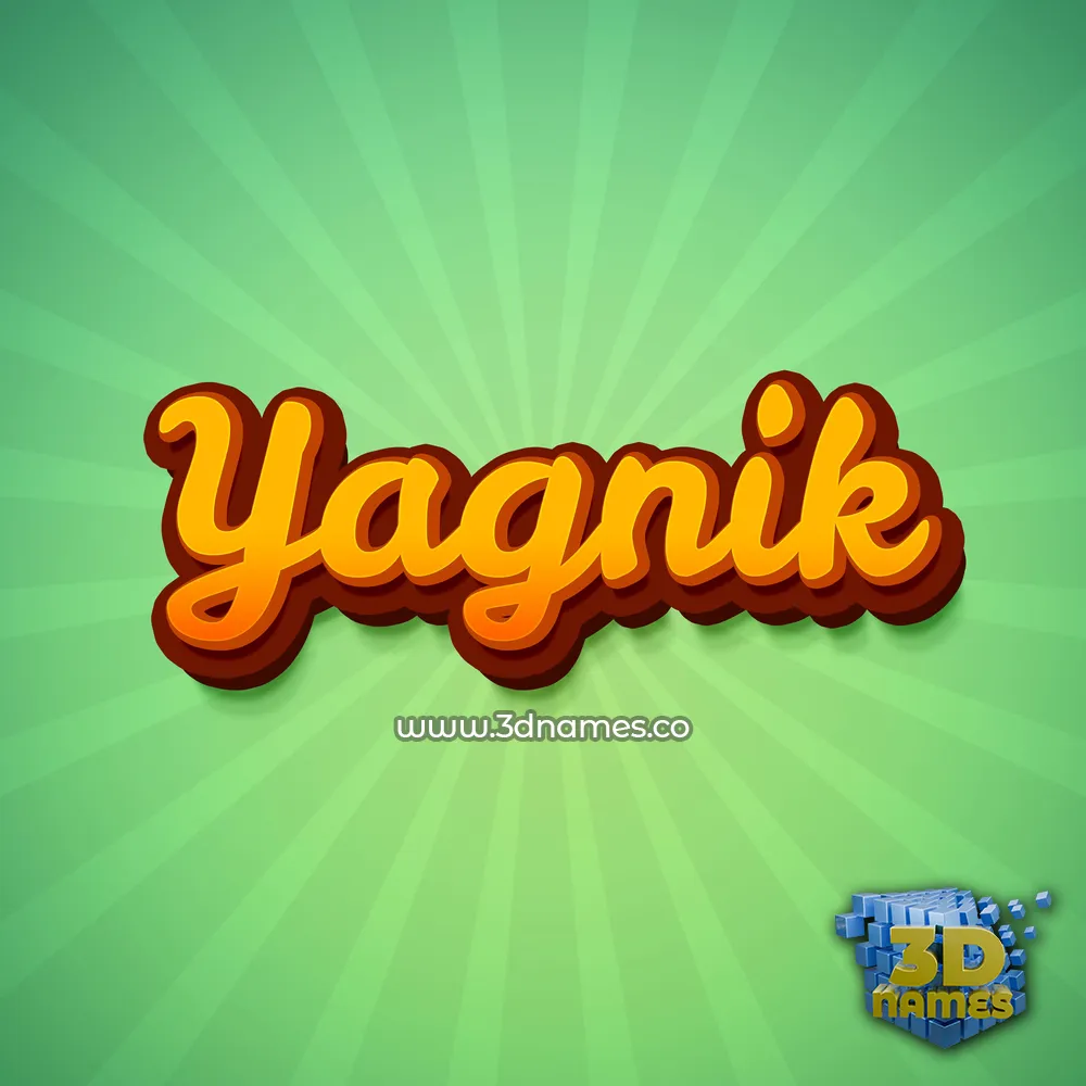yagnik in Green Rays style - 3D name wallpaper