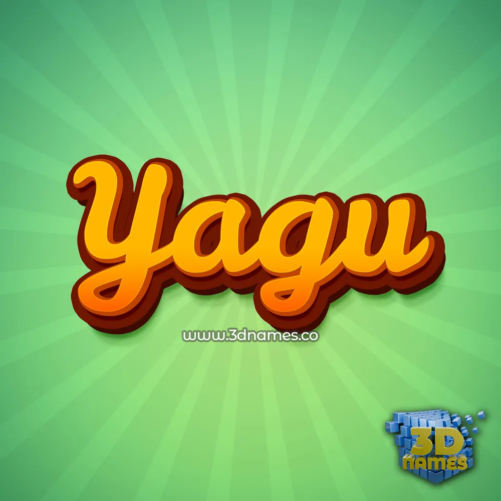 yagu in Green Rays style - 3D name wallpaper