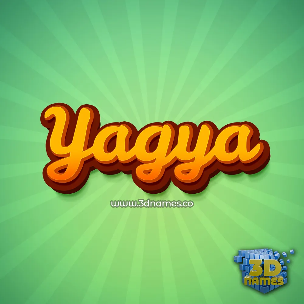 yagya in Green Rays style - 3D name wallpaper