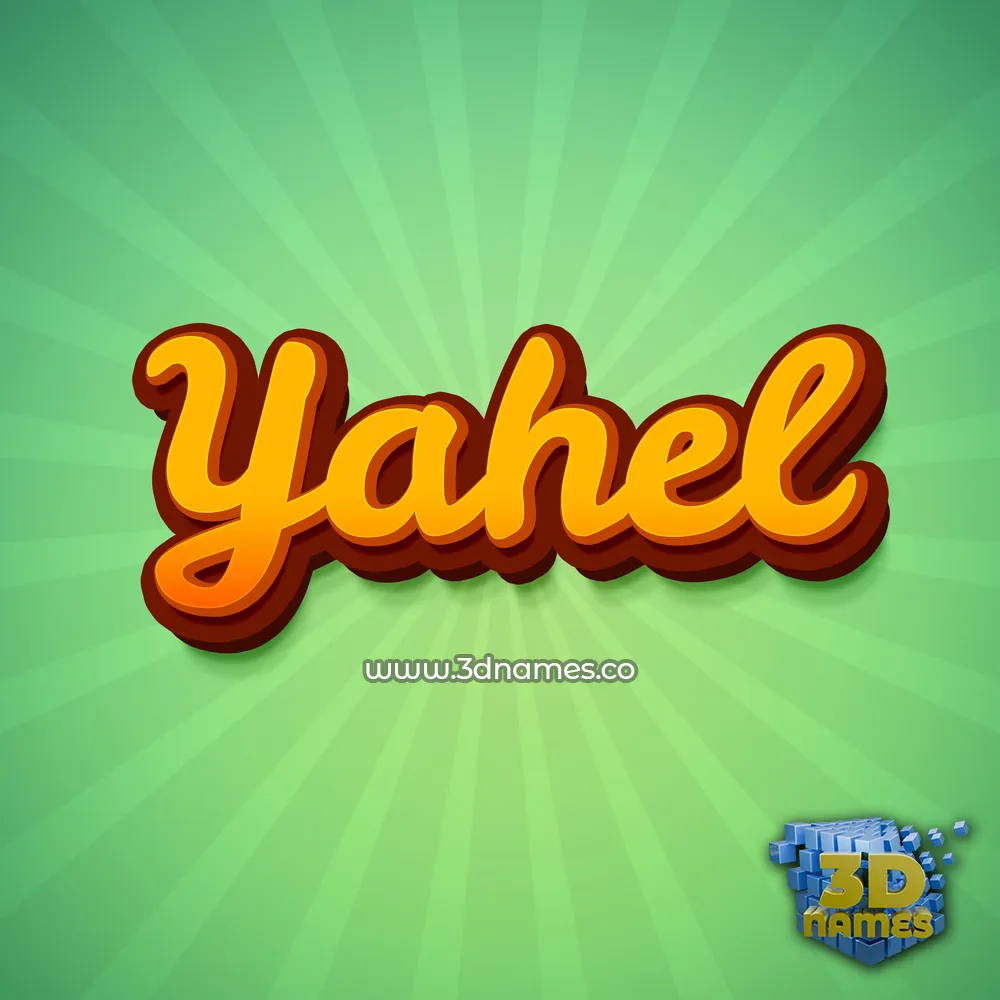 yahel in Green Rays style - 3D name wallpaper