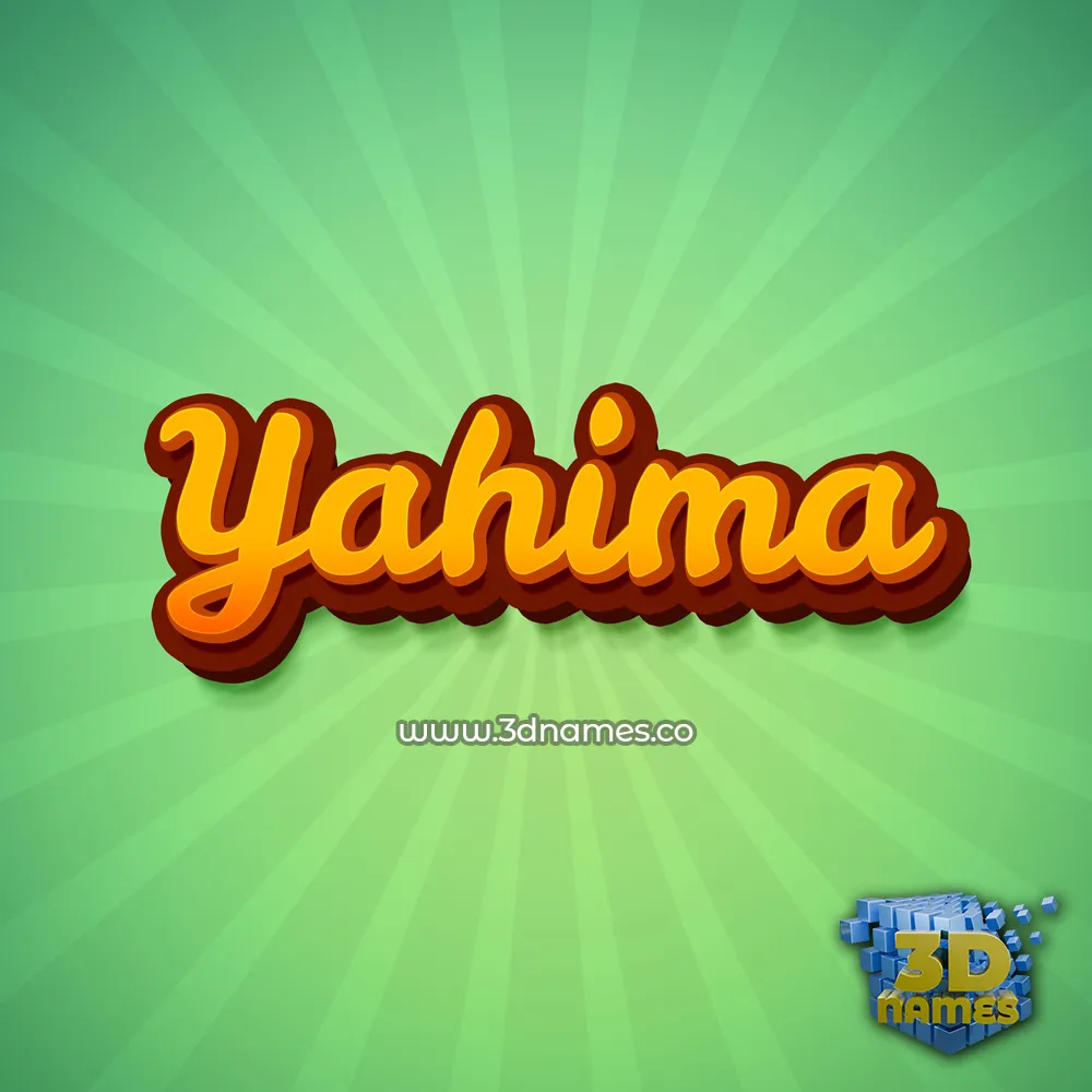 yahima in Green Rays style - 3D name wallpaper