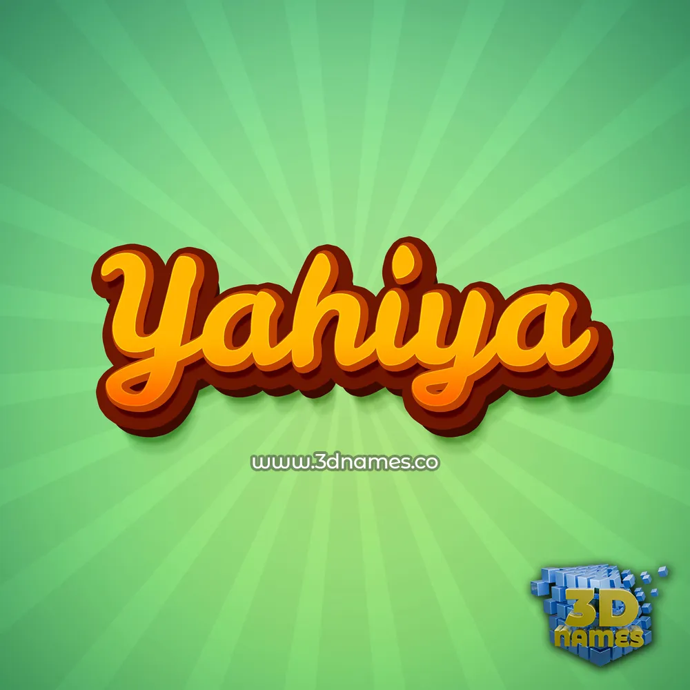 yahiya in Green Rays style - 3D name wallpaper