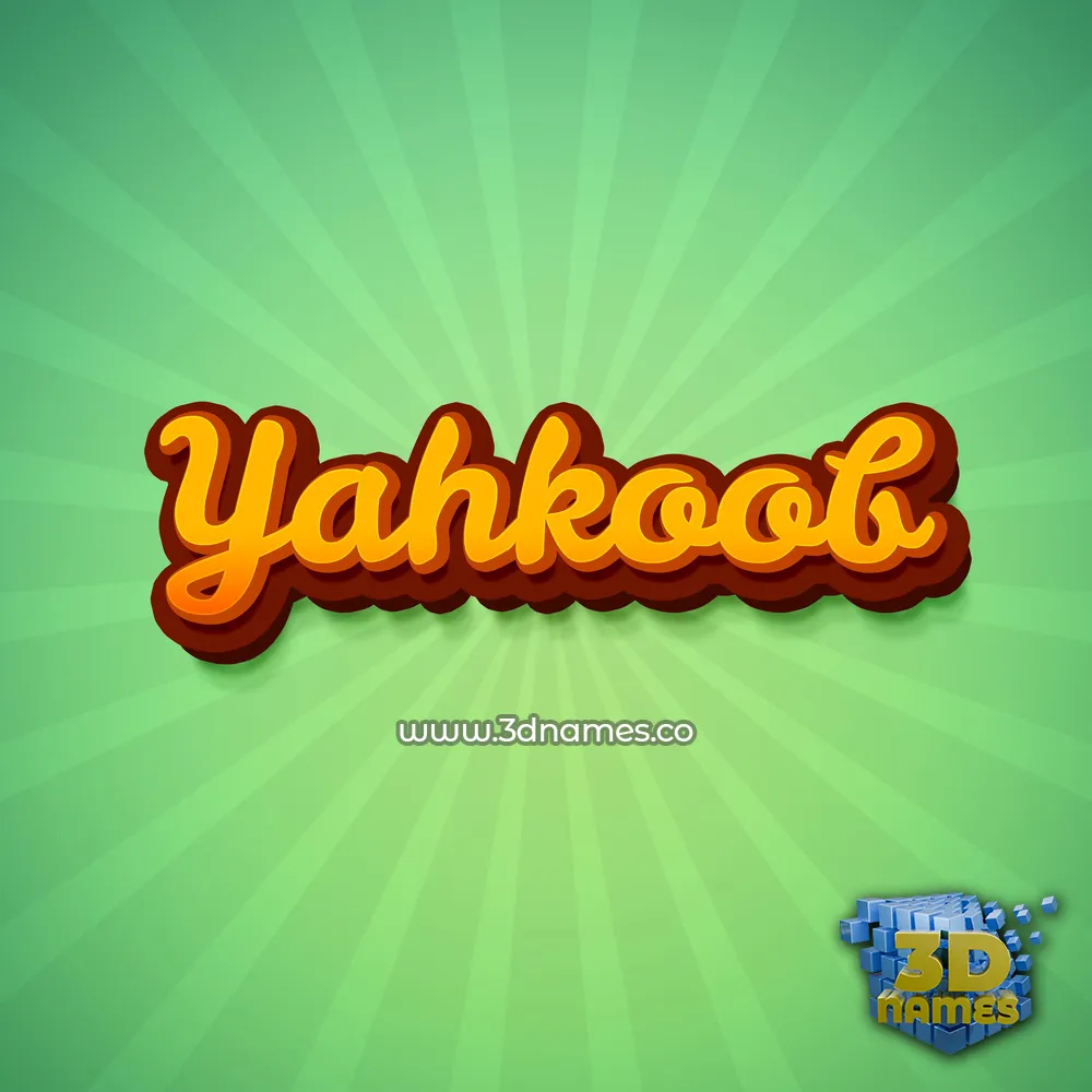 yahkoob in Green Rays style - 3D name wallpaper