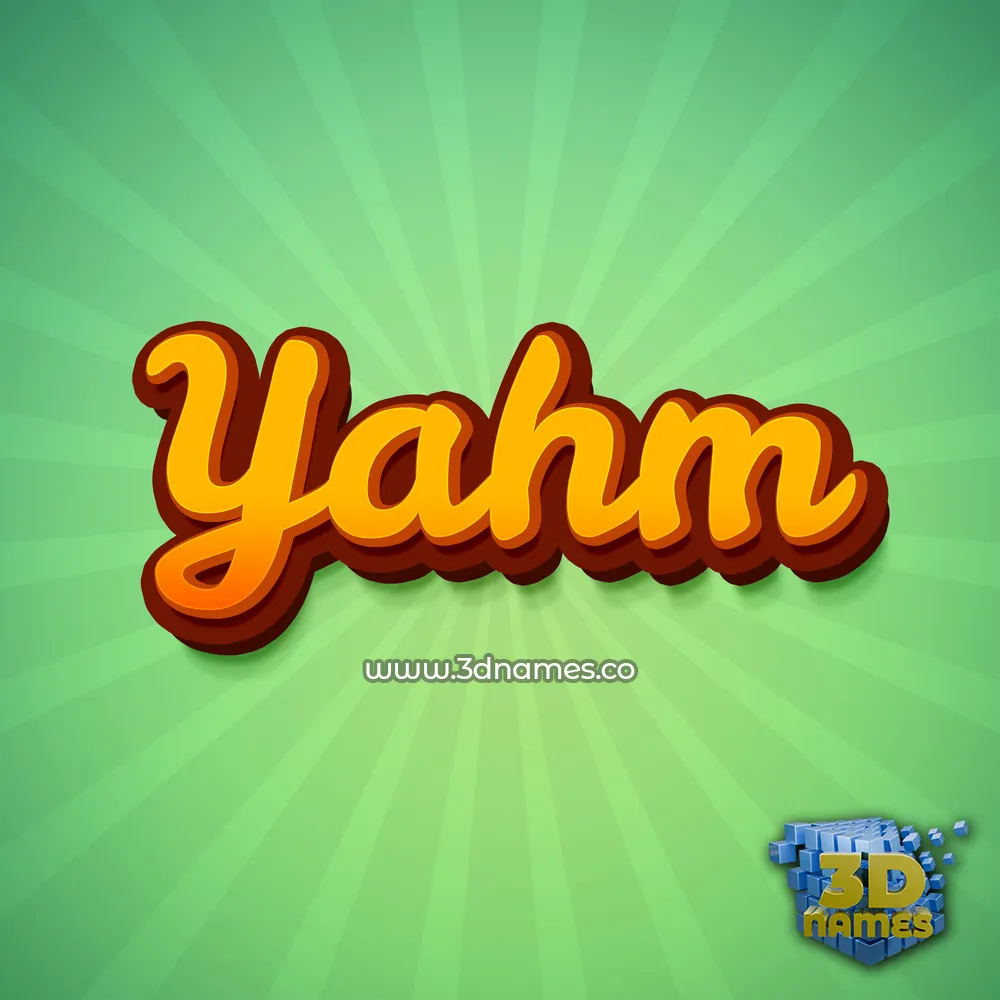 yahm in Green Rays style - 3D name wallpaper