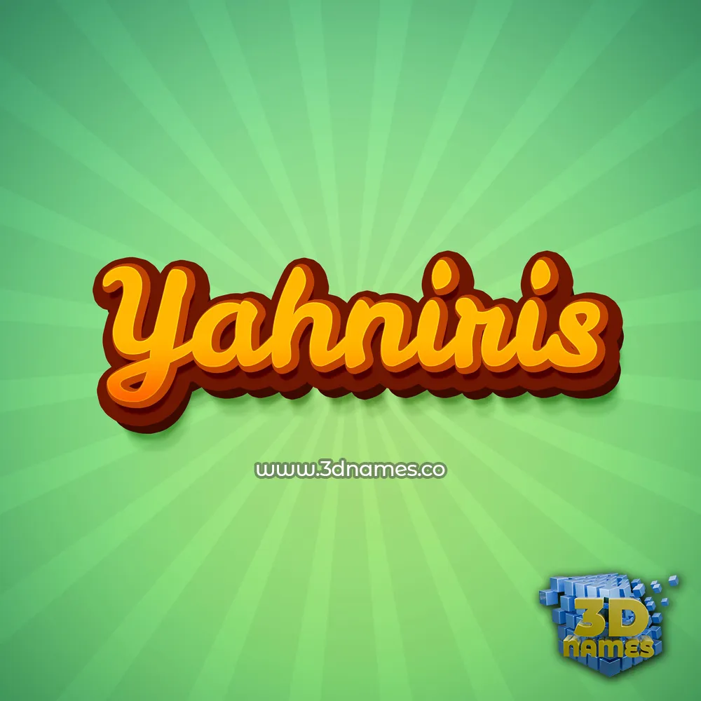 yahniris in Green Rays style - 3D name wallpaper