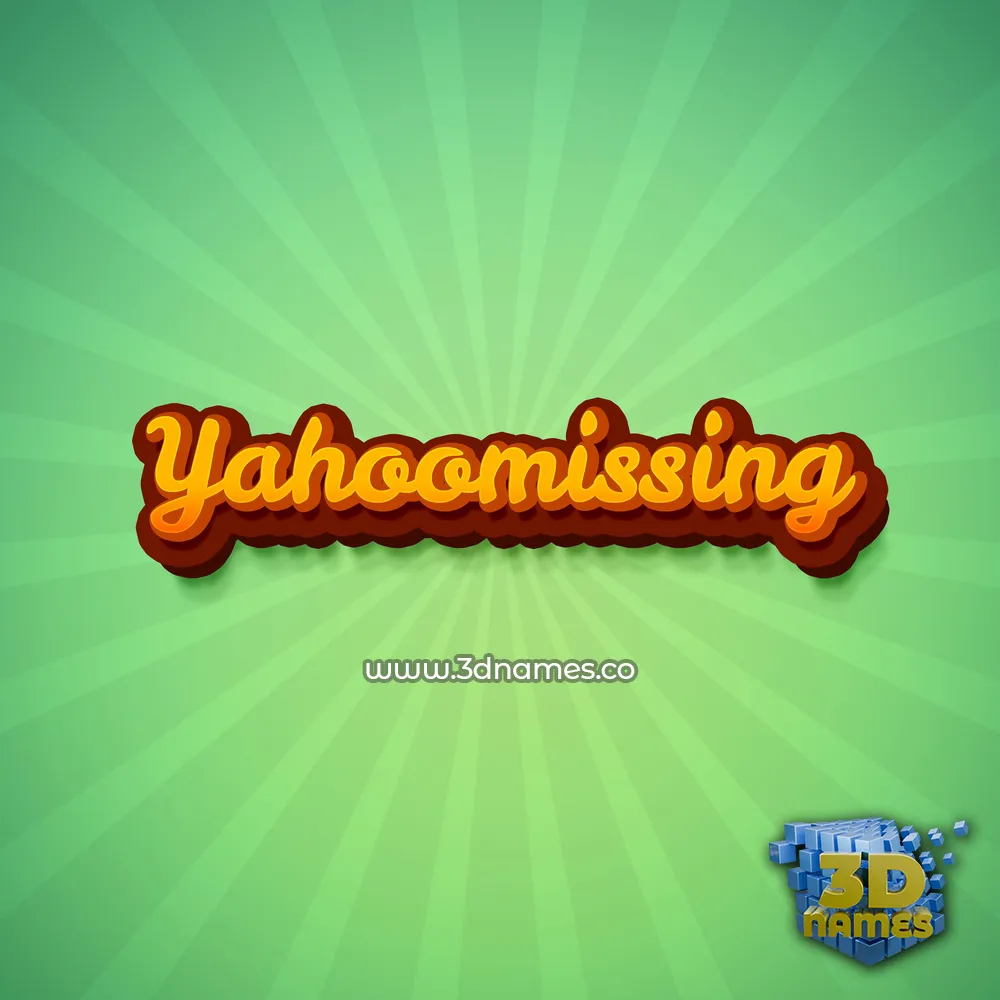 yahoomissing in Green Rays style - 3D name wallpaper