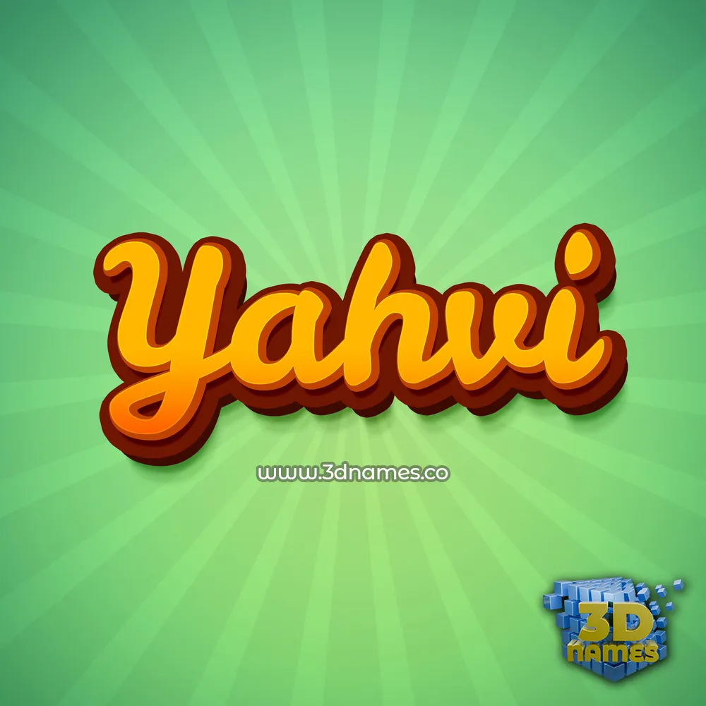 yahvi in Green Rays style - 3D name wallpaper