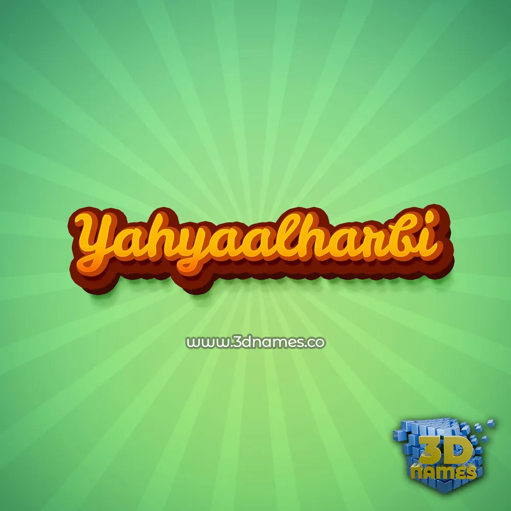 yahyaalharbi in Green Rays style - 3D name wallpaper