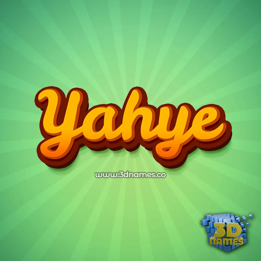 yahye in Green Rays style - 3D name wallpaper