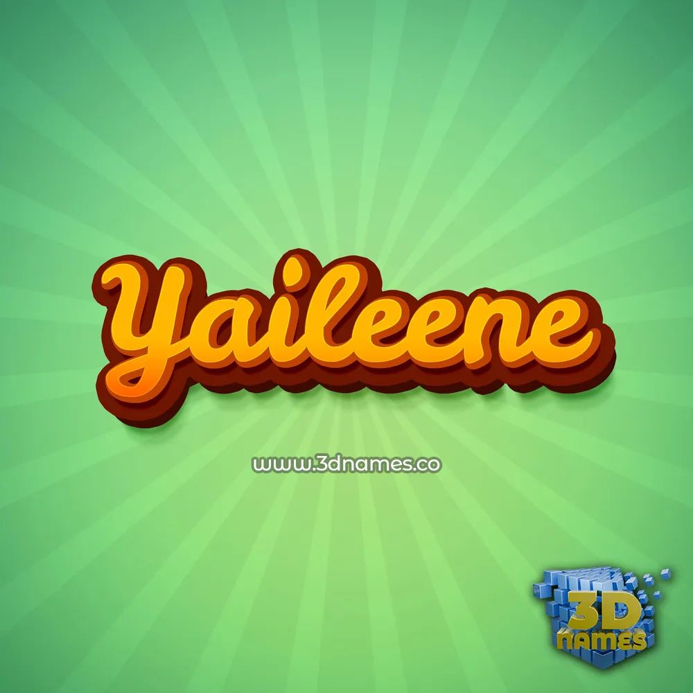 yaileene in Green Rays style - 3D name wallpaper