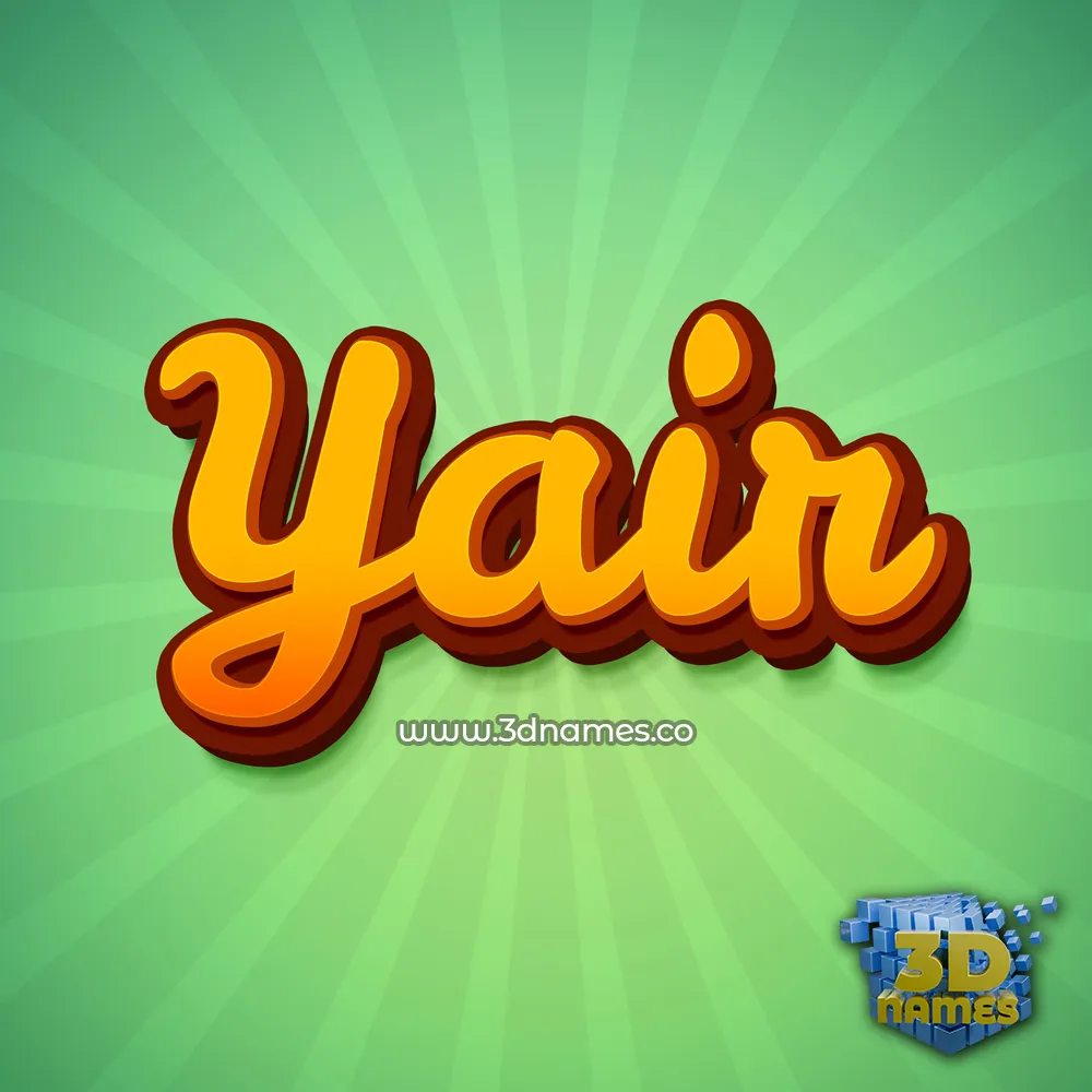 yair in Green Rays style - 3D name wallpaper