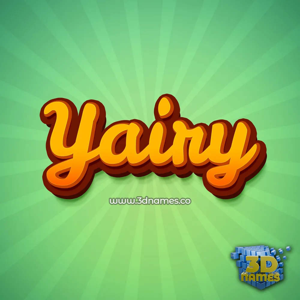 yairy in Green Rays style - 3D name wallpaper
