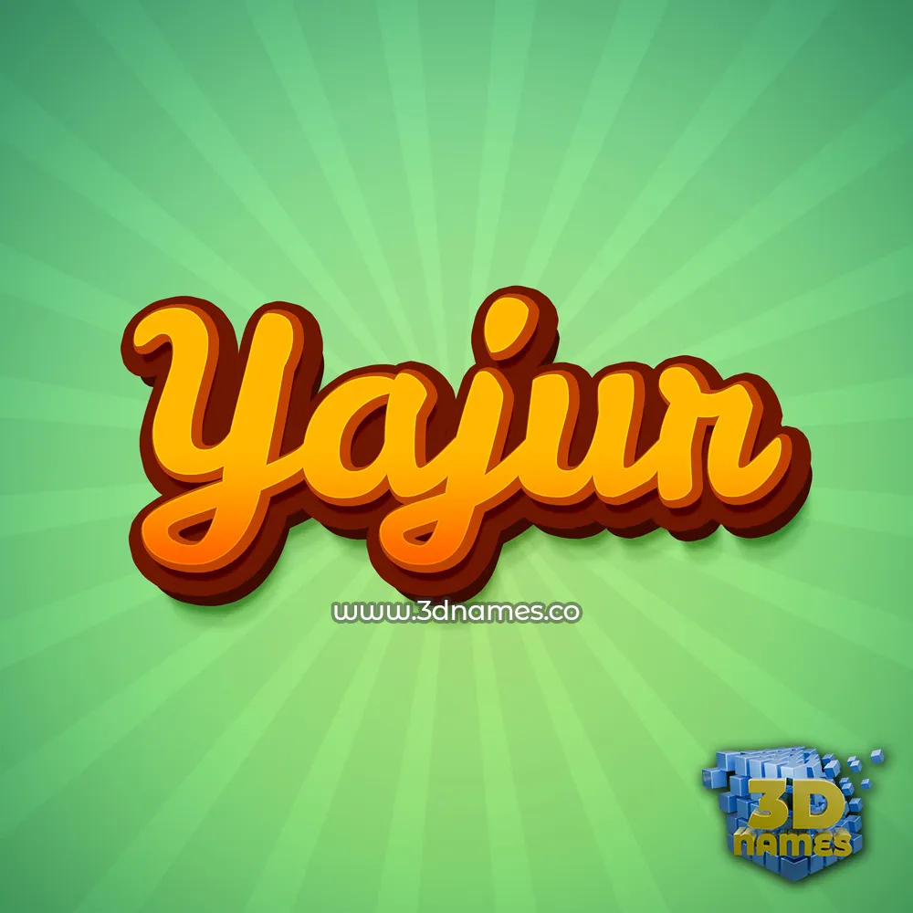 yajur in Green Rays style - 3D name wallpaper
