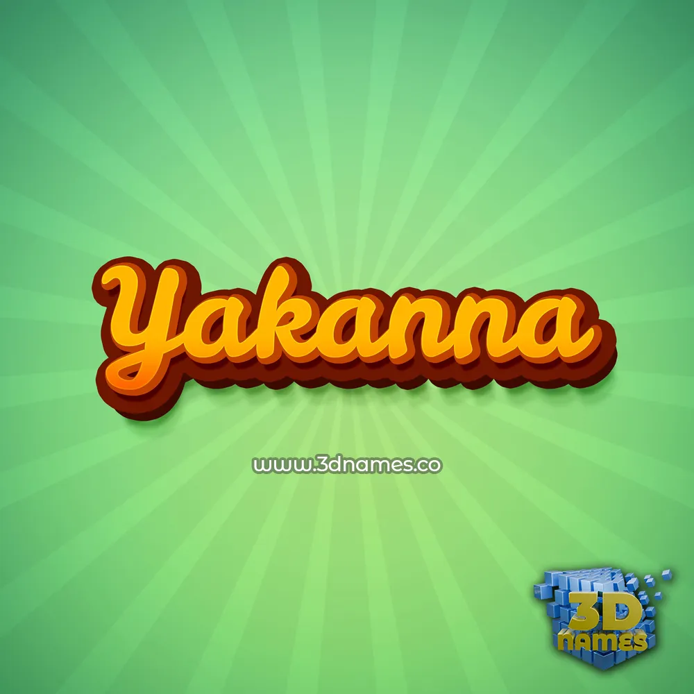 yakanna in Green Rays style - 3D name wallpaper