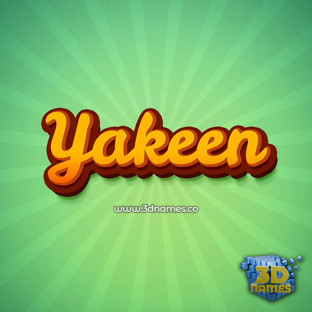 yakeen in Green Rays style - 3D name wallpaper