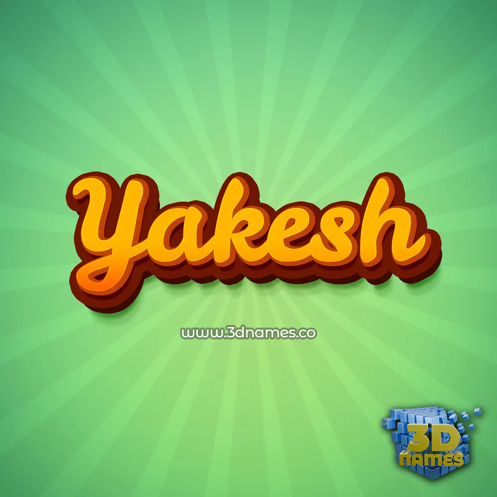yakesh in Green Rays style - 3D name wallpaper