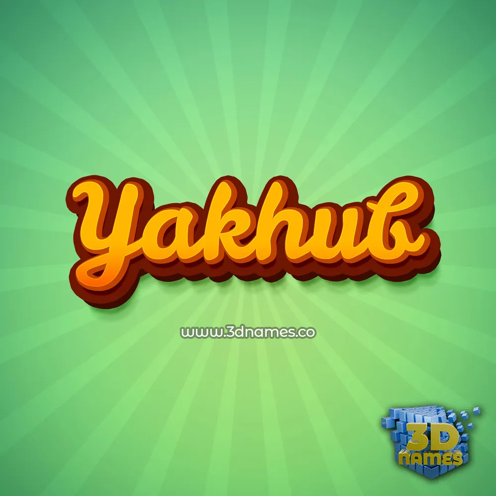 yakhub in Green Rays style - 3D name wallpaper
